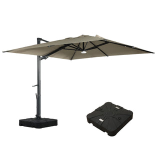 Square Cantilever Patio Umbrella with 90° Tilt, Optional LED/Bluetooth, 4 Colors