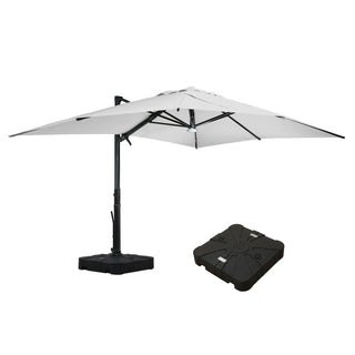 Square Cantilever Patio Umbrella with 90° Tilt, Optional LED/Bluetooth, 4 Colors