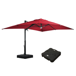 Square Cantilever Patio Umbrella with 90° Tilt, Optional LED/Bluetooth, 4 Colors