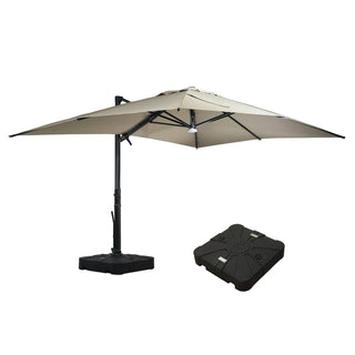 Square Cantilever Patio Umbrella with 90° Tilt, Optional LED/Bluetooth, 4 Colors