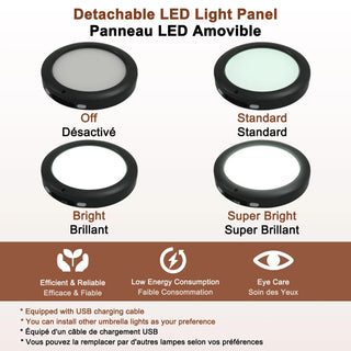 Square Cantilever Patio Umbrella with 90° Tilt, Optional LED/Bluetooth, 4 Colors