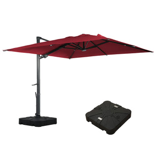 Square Cantilever Patio Umbrella with 90° Tilt, Optional LED/Bluetooth, 4 Colors