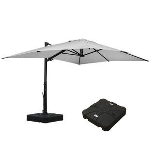Square Cantilever Patio Umbrella with 90° Tilt, Optional LED/Bluetooth, 4 Colors