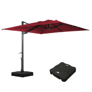 Square Cantilever Patio Umbrella with 90° Tilt, Optional LED/Bluetooth, 4 Colors