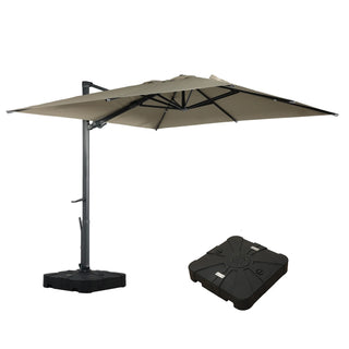 Square Cantilever Patio Umbrella with 90° Tilt, Optional LED/Bluetooth, 4 Colors