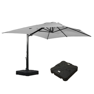 Square Cantilever Patio Umbrella with 90° Tilt, Optional LED/Bluetooth, 4 Colors