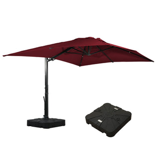 Square Cantilever Patio Umbrella with 90° Tilt, Optional LED/Bluetooth, 4 Colors