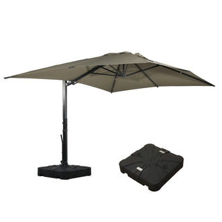 Square Cantilever Patio Umbrella with 90° Tilt, Optional LED/Bluetooth, 4 Colors