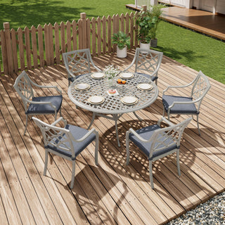 7-Piece Outdoor Dining Set – Patio Table with 6 Chairs for Backyard or Poolside