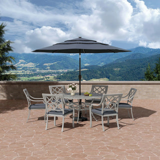 7-Piece Outdoor Dining Set – Patio Table with 6 Chairs for Backyard or Poolside