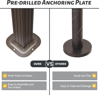 Hardtop Grill Outdoor BBQ Gazebo with 2 Side Shelves and Sloping Galvanized Steel Roof, Metal Permanent Grill Canopy with Ceiling Hooks