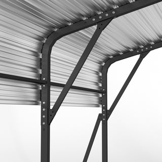 Metal Carport Heavy Duty with Galvanized Steel Roof, Outdoor Garage Car Shelter Shade for 2 Cars, Boats and Truck