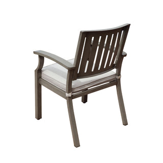 Modern Aluminum Gray Outdoor Dining Chairs with Cushions (Set of 2)
