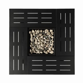 34" Propane Gas Fire Pit Table, 50000 BTU Rectangular Steel Fire Pit for Outside Patio Deck Garden Courtyard- Black