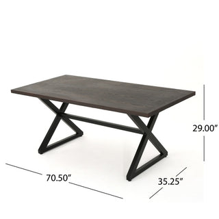 Rolando Outdoor Dining Table – Sleek Aluminum Top & Sturdy Steel Frame in Brown