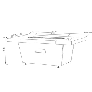 42 Inch Gas Fire Pit Table, Rectangle Fire Pit Table with Cement-Imitating Texture Effect Design, 50000BTU Outdoor Firepit Table for Patio, Backyard, Garden Heating