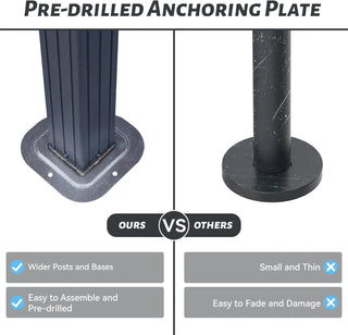 Hardtop Grill Outdoor BBQ Gazebo with 2 Side Shelves and Sloping Galvanized Steel Roof, Metal Permanent Grill Canopy with Ceiling Hooks