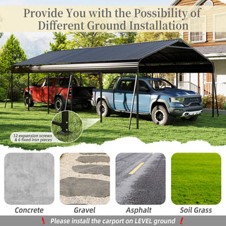 13 x 26.5 ft carport, 0.25mm thick, with protective film to prevent scratching, 2 pairs of adhesive gloves, 3 hooks, 12 expansion screws, 6 fixed iron pieces,versatile space