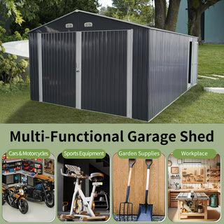 13x20FT Outdoor Storage Shed, Large Metal Garage Shed for Car, Truck, Bike, Lawnmower, Backyard Tool