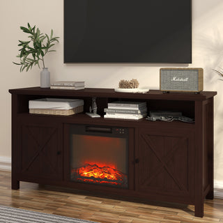 58.23 Inch W MDF TV Stand with Fan-forced Electric Fireplace