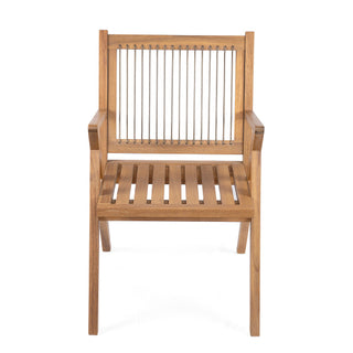 7-Piece Expandable Outdoor Dining Set – Acacia Wood Table & Rope Back Chairs