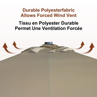 Square Cantilever Patio Umbrella with 90° Tilt, Optional LED/Bluetooth, 4 Colors