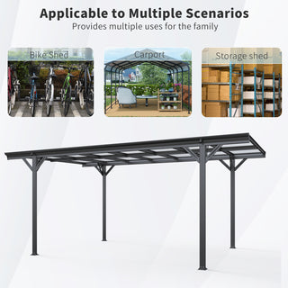 Outdoor Carport, 16X10 FT Carport with Aluminum alloy frame and Polycarbonate Panels for Outdoor Driveway Car, Truck