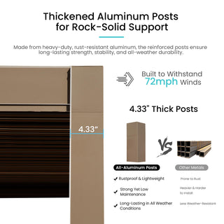 10x12/10x10 FT Outdoor Louvered Pergola with Adjustable Louvers-Brown/Gray/White