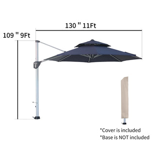 Square Cantilever Patio Umbrella with 5 Adjustable Angles