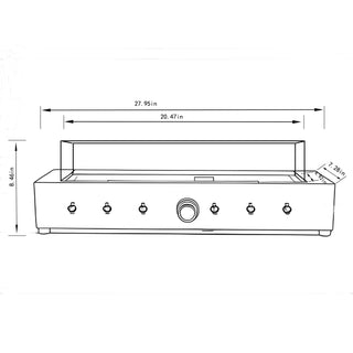 28-Inch Rectangle Fire Pit, 40000BTU Outdoor Propane Fire Pit, Wind-Resistant Firepits, Durable Iron Stylish Glass Beads Design
