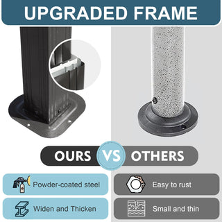 Hardtop Grill Outdoor BBQ Gazebo with 2 Side Shelves and Sloping Galvanized Steel Roof, Metal Permanent Grill Canopy with Ceiling Hooks