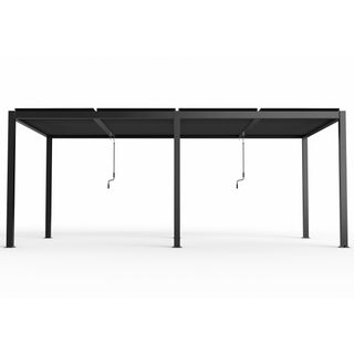 10x13FT / 10x19FT Louvered Pergola with Aluminum Frame and Adjustable Steel or Aluminum Louvers