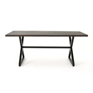 Rolando Outdoor Dining Table – Sleek Aluminum Top & Sturdy Steel Frame in Brown