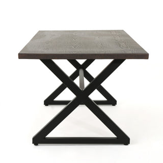 Rolando Outdoor Dining Table – Sleek Aluminum Top & Sturdy Steel Frame in Brown