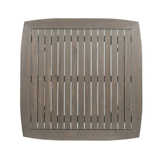 Outdoor Square Acacia Wood Patio Table – Gray/Wood-looking Finish with Straight Legs