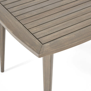 Outdoor Square Acacia Wood Patio Table – Gray/Wood-looking Finish with Straight Legs