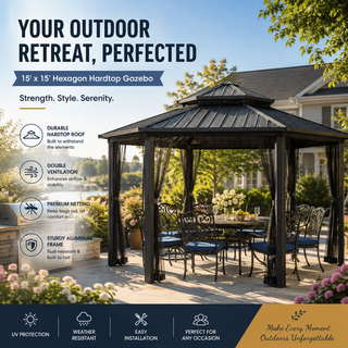 The Backyard Becomes the Destination: Creating an Outdoor Escape with a 15×15 Hexagon Gazebo
