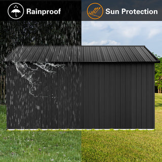 12x10 FT Metal Garden Shed Outdoor Storage with Window, Heavy Duty Steel Tool Shed for Backyard, Patio, Lawn – Available in White/Black/Grey/Brown