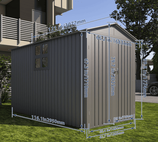 Motorcycle Outdoor Storage Shed with Window, Heavy Duty Weatherproof Bike Shelter