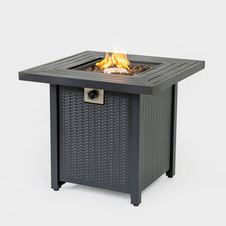 28-inch Iron Square Propane Fire Pit Table Perfect For Any Outdoor Space