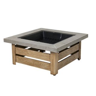 34-Inch Wood-Burning Fire Pit Table with Iron Construction for Patio & Backyard