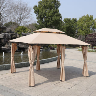 13x10 Outdoor Patio Gazebo Canopy Tent with Ventilated Double Roof & Detachable Sidewalls