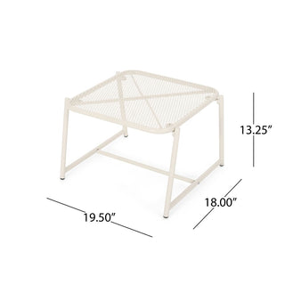 3-Piece Outdoor Patio Conversation Set, Iron Frame Bistro Set with 2 Mesh Chairs & Side Table