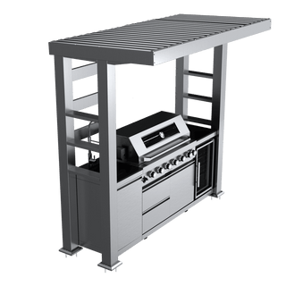 94-Inch 6-Burner 85000 BTU Outdoor Kitchen Island Grill | Stainless Steel BBQ with Wine Cooler, Rotisserie, Granite Countertop & Storage Cabinets