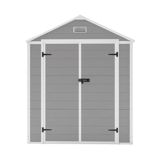 6x5 Ft Resin Storage Shed, Heavy-Duty Plastic Garden Tool Shed with Waterproof PP Panels, UV & Rust Resistant