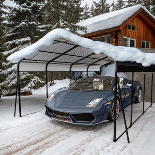 Metal Carport 12×20 Car Port, Outdoor Storage Heavy Duty Metal Canopy Multi-Use Garage Shed for Car and Truck, Carport Kit with Galvanized Steel Roof Building and Frame