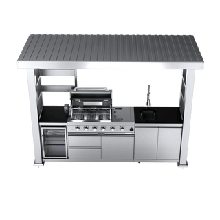 110-Inch 4-Burner 72000 BTU Deluxe Stainless Steel Outdoor Kitchen Island BBQ Grill