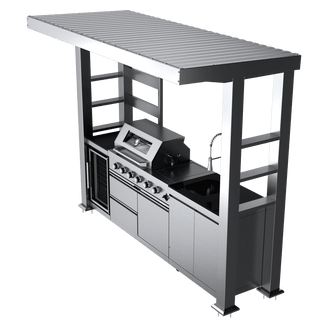 110-Inch 4-Burner 72000 BTU Deluxe Stainless Steel Outdoor Kitchen Island BBQ Grill