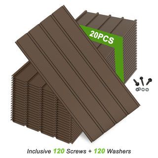 20PCS Galvanized Metal Roofing Panels with Screws – Durable Steel Roof Sheets for Pergola, Gazebo, Shed, Patio & Outdoor Structures