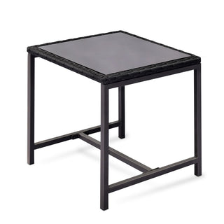 3 Pieces Patio Bistro Set Outdoor Rocking Chair w Blue Cushion for Yard Garden Poolside